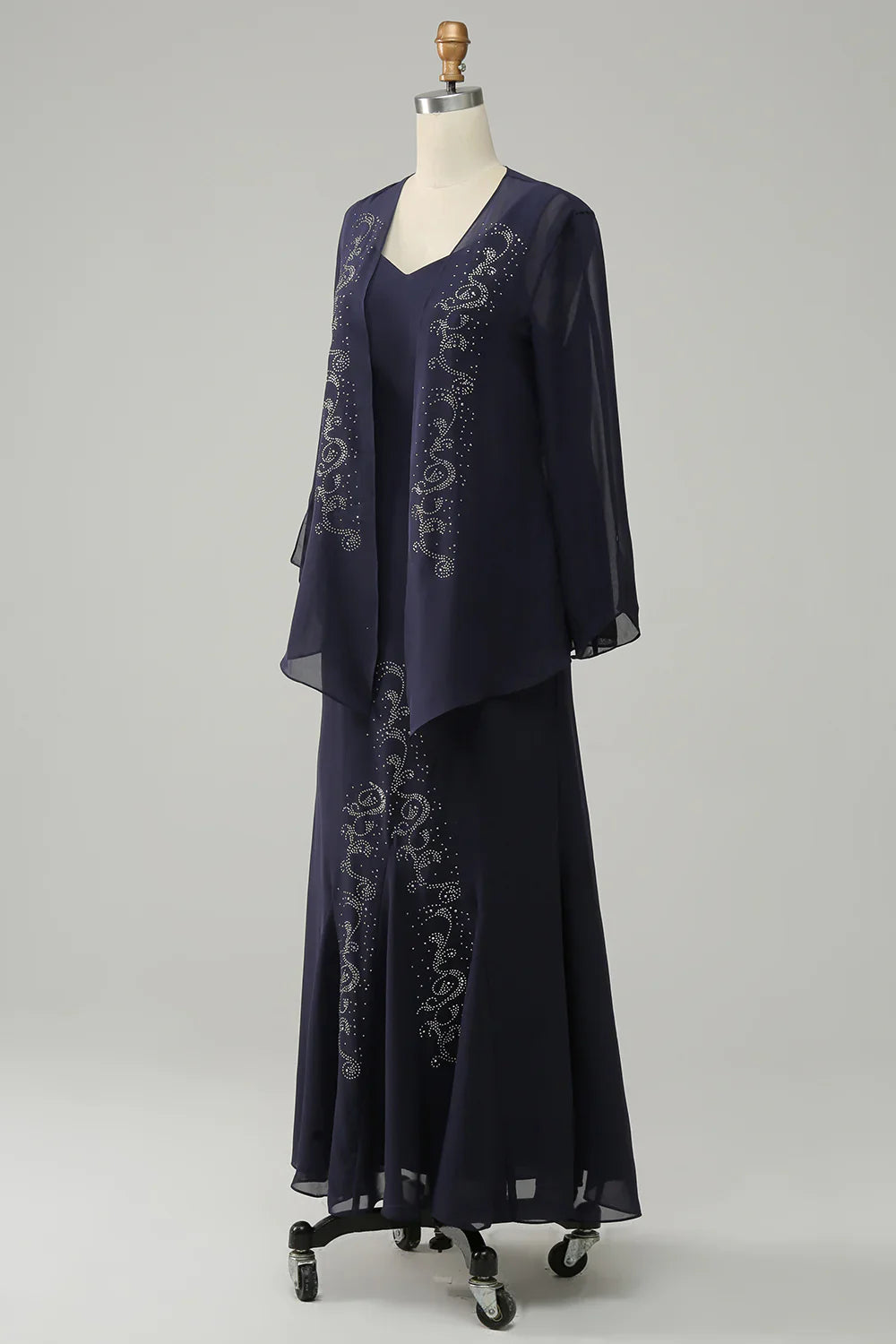 Two Piece Sparkly Beaded Mother of the Bride Dress