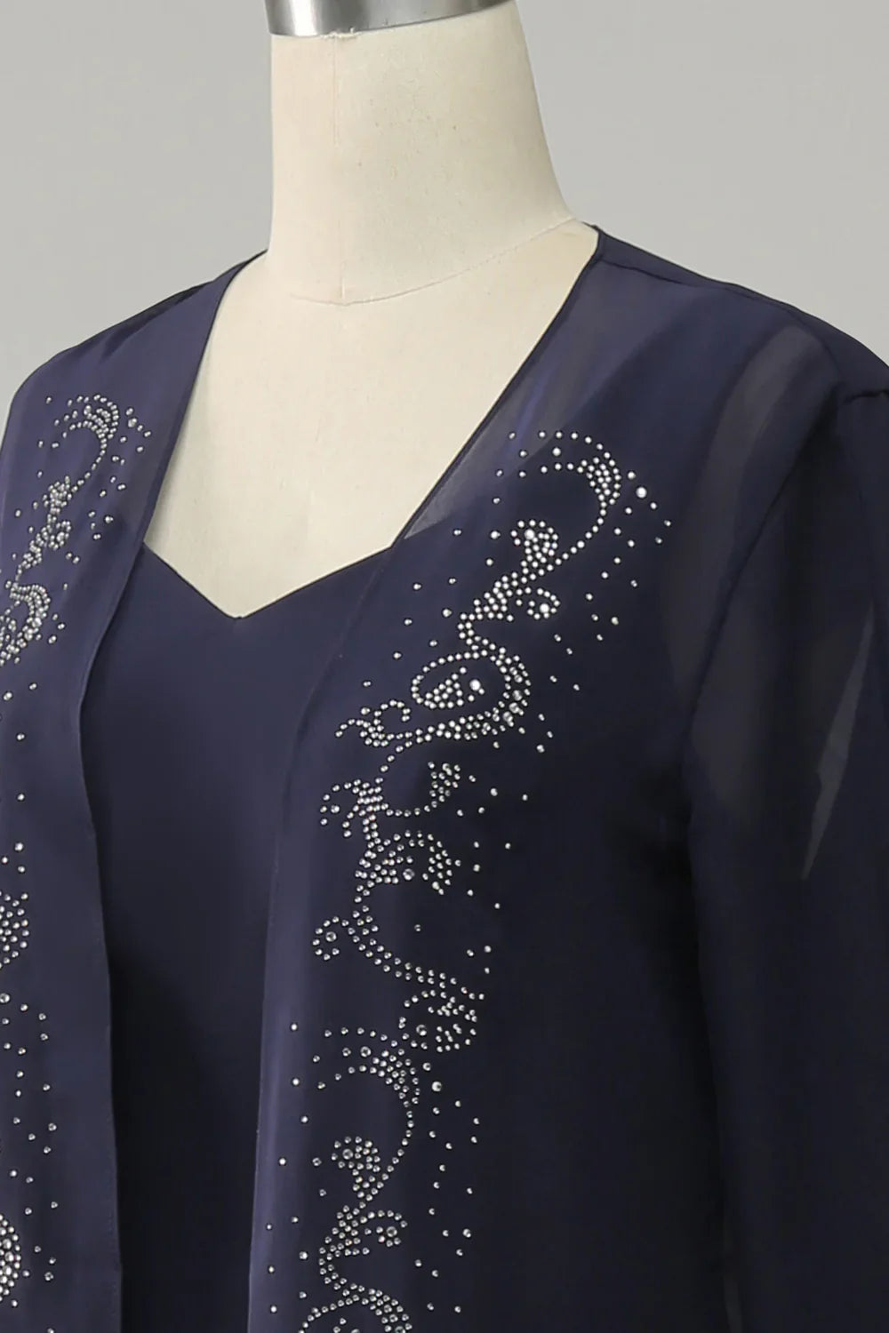 Two Piece Sparkly Beaded Mother of the Bride Dress