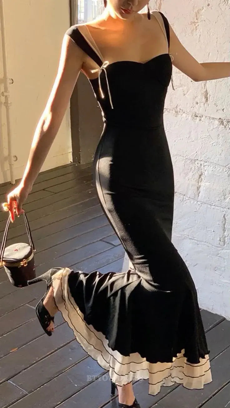 Mermaid Elegant Sweet Black formal dresses Bridesmaid Dresses evening gown Prom Dress