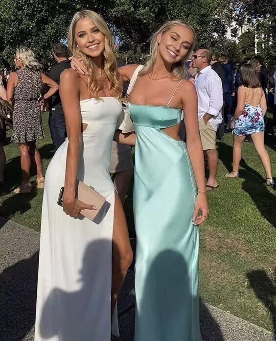 Sheath Spaghetti Straps Light Blue formal dresses Bridesmaid Dresses evening gown Prom Dress