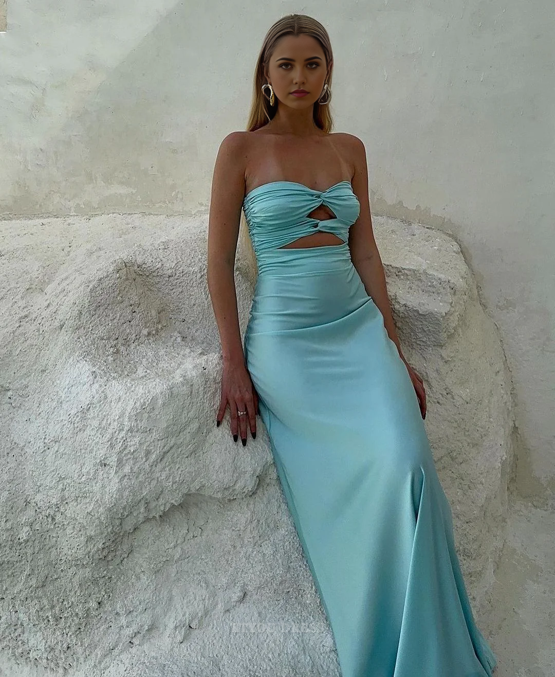Sheath Elegant Strapless Long formal dresses Bridesmaid Dresses evening gown Prom Dress