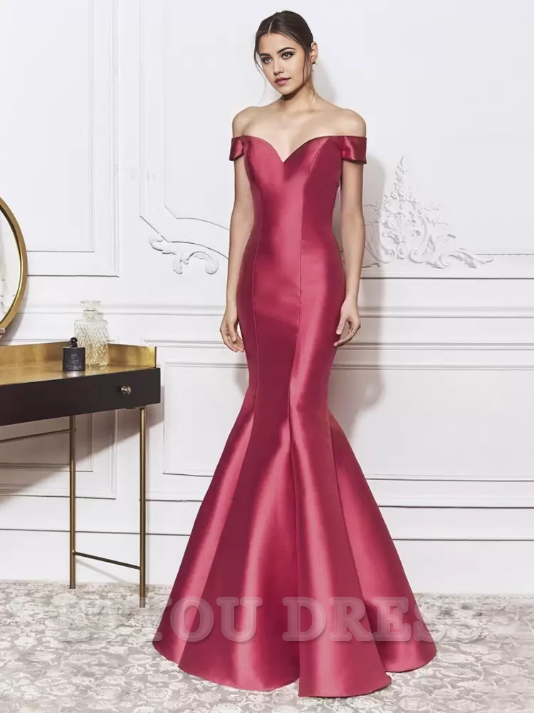 Mermaid V-Neck Floor-Length Bows Elegant formal dresses Bridesmaid Dresses evening gown Prom Dress