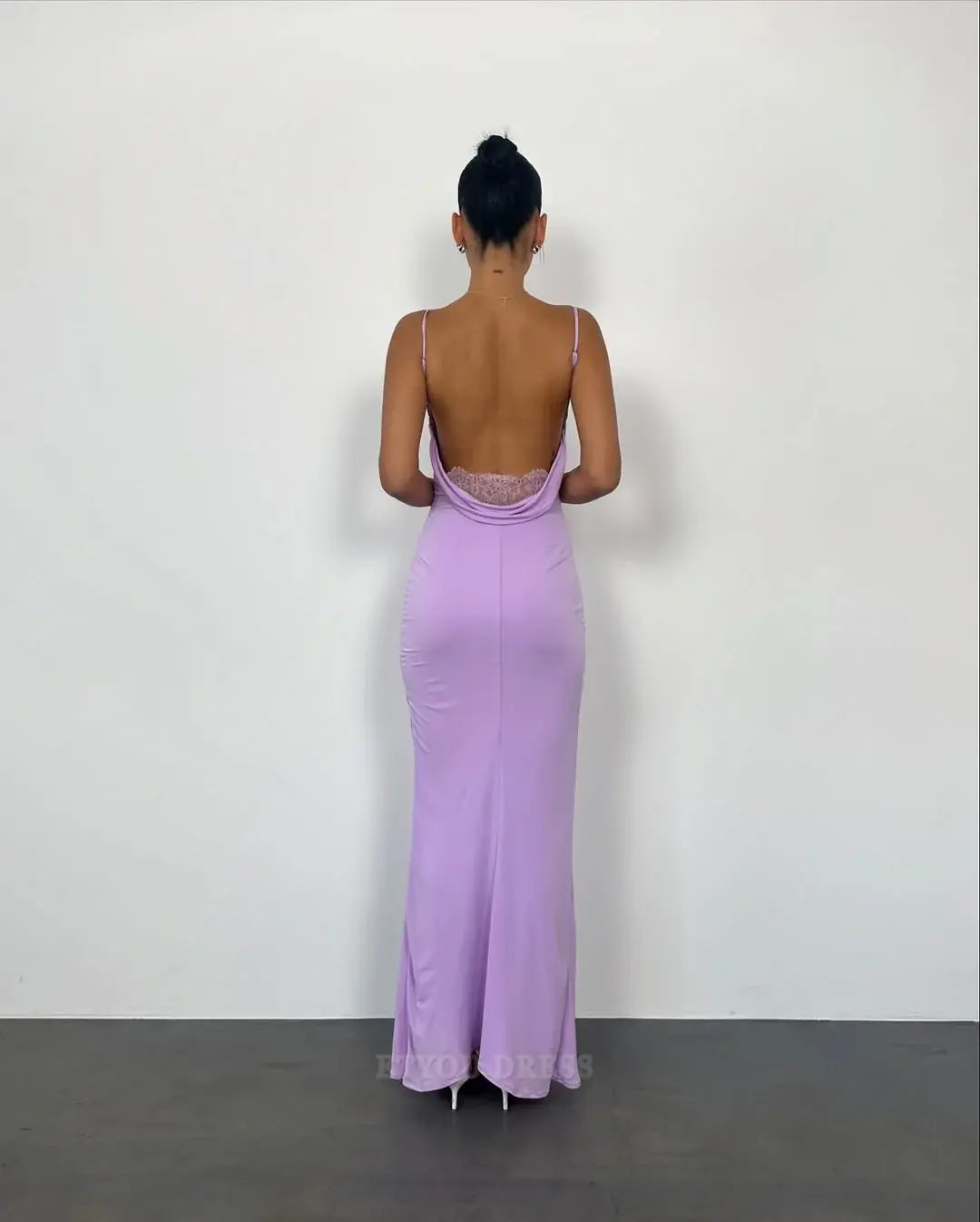 Sheath Spaghetti Straps Backless Light Purple Long formal dresses Bridesmaid Dresses evening gown Prom Dress