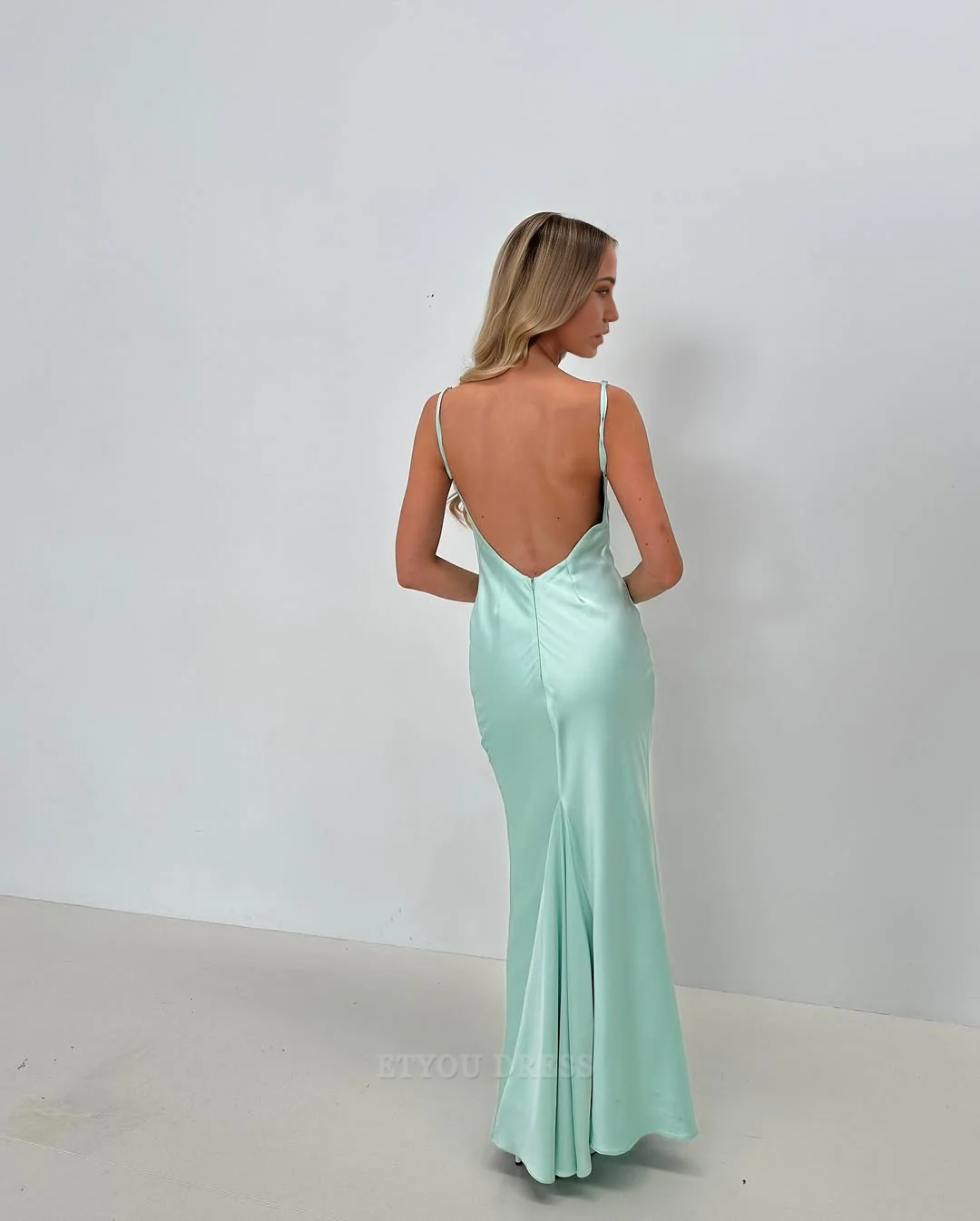 Mermaid Spaghetti Straps Backless Long formal dresses Bridesmaid Dresses evening gown Prom Dress