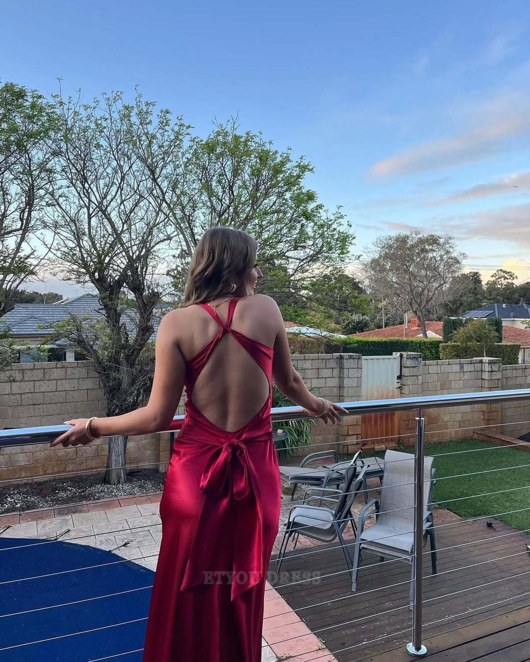 Mermaid V-Neck Backless Sexy Red Long formal dresses Bridesmaid Dresses evening gown Prom Dress