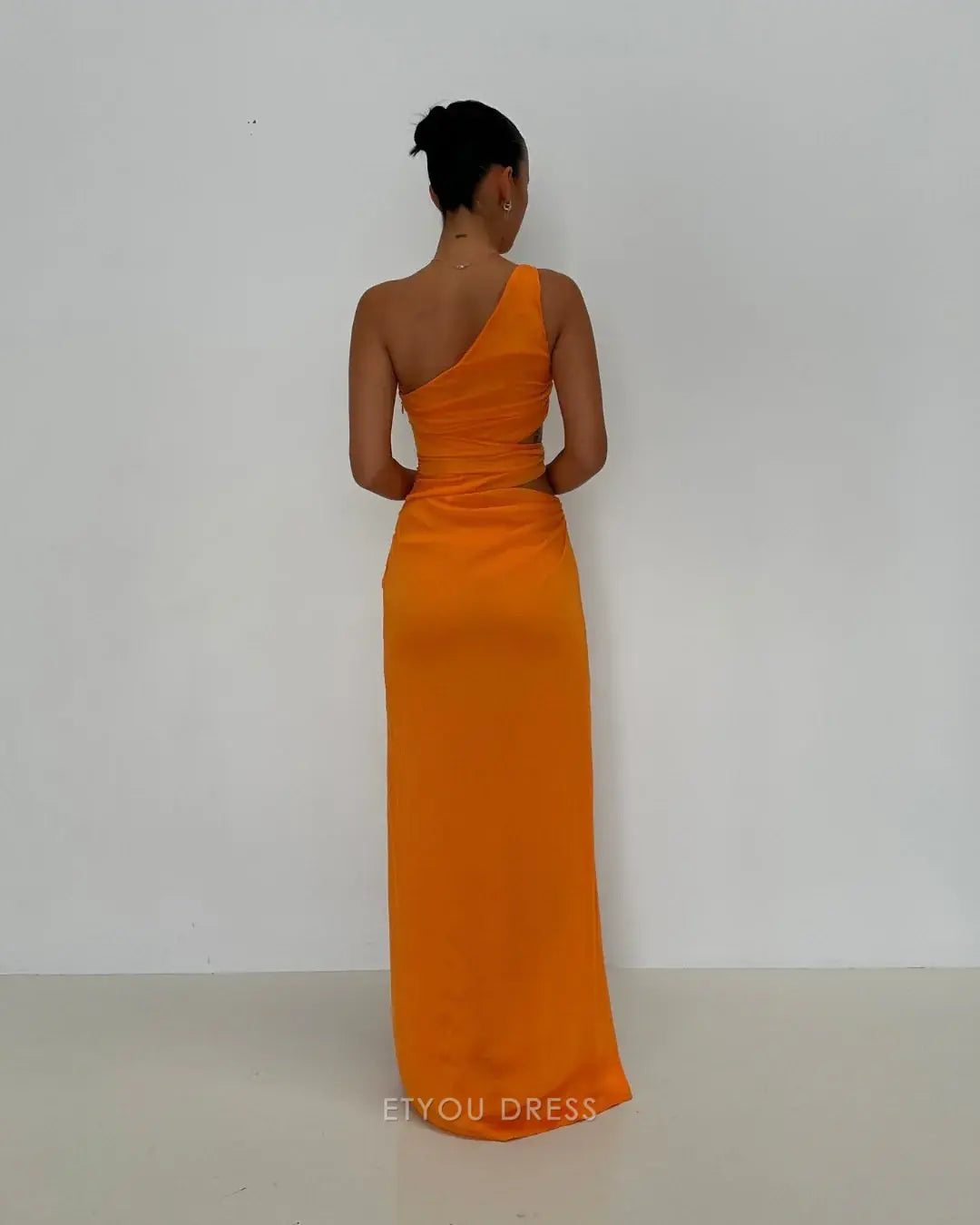 Sheath Simple One Shoulder Satin formal dresses Bridesmaid Dresses evening gown Prom Dress