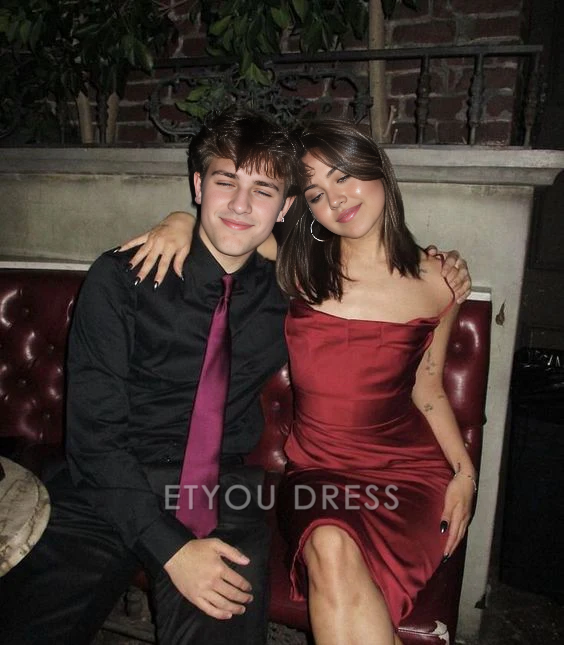 Sheath Spaghetti Straps Burgundy Homecoming Dress Short formal dresses Bridesmaid Dresses evening gown Prom Dress