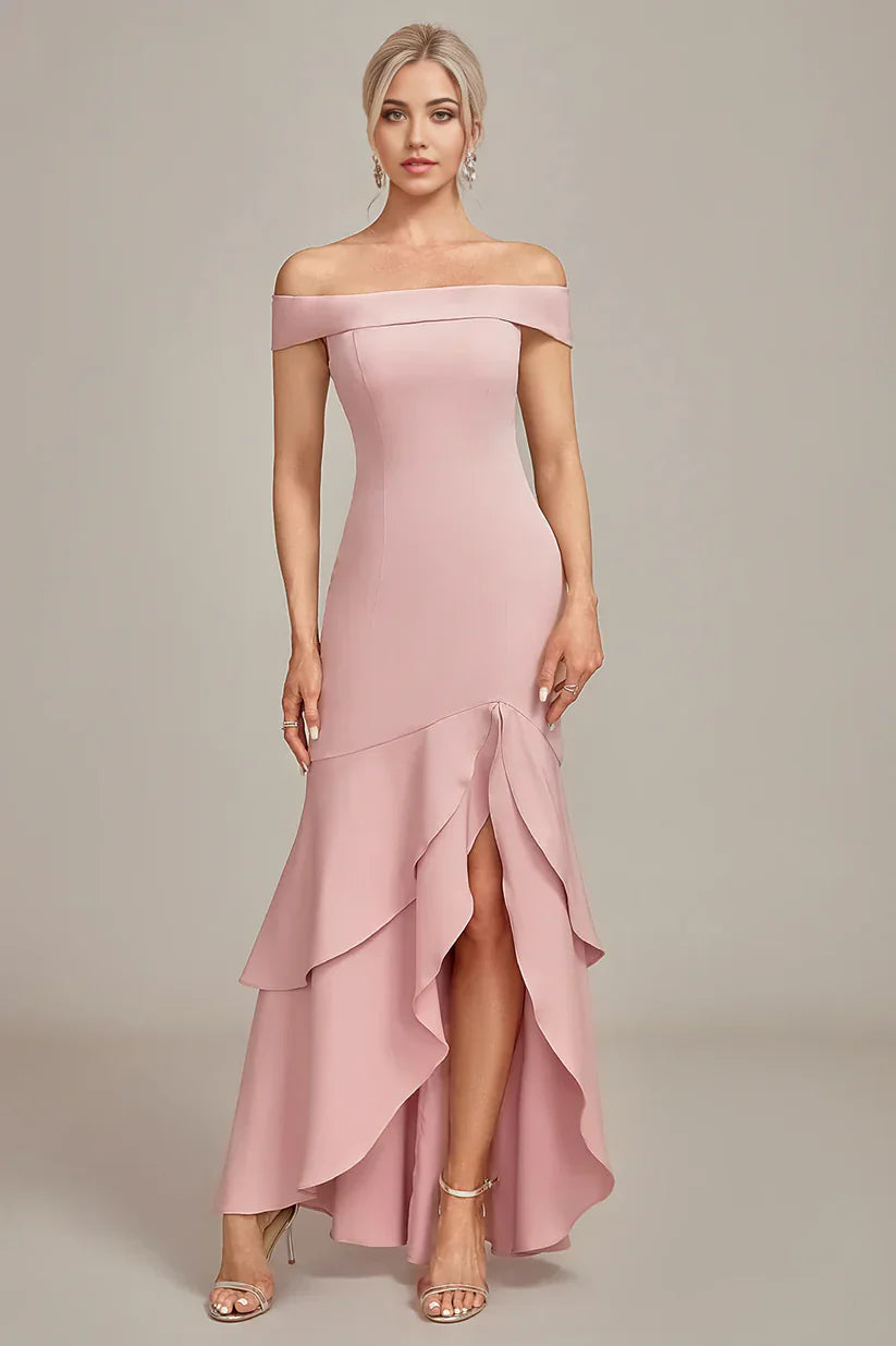 Mermaid Asymmetrical Ruffled Mother of the Bride Dress