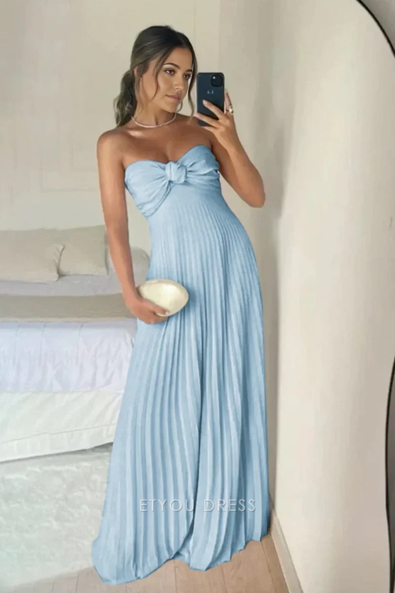 A Line Elegant Sweetheart Ruffles Long formal dresses Bridesmaid Dresses evening gown Prom Dress