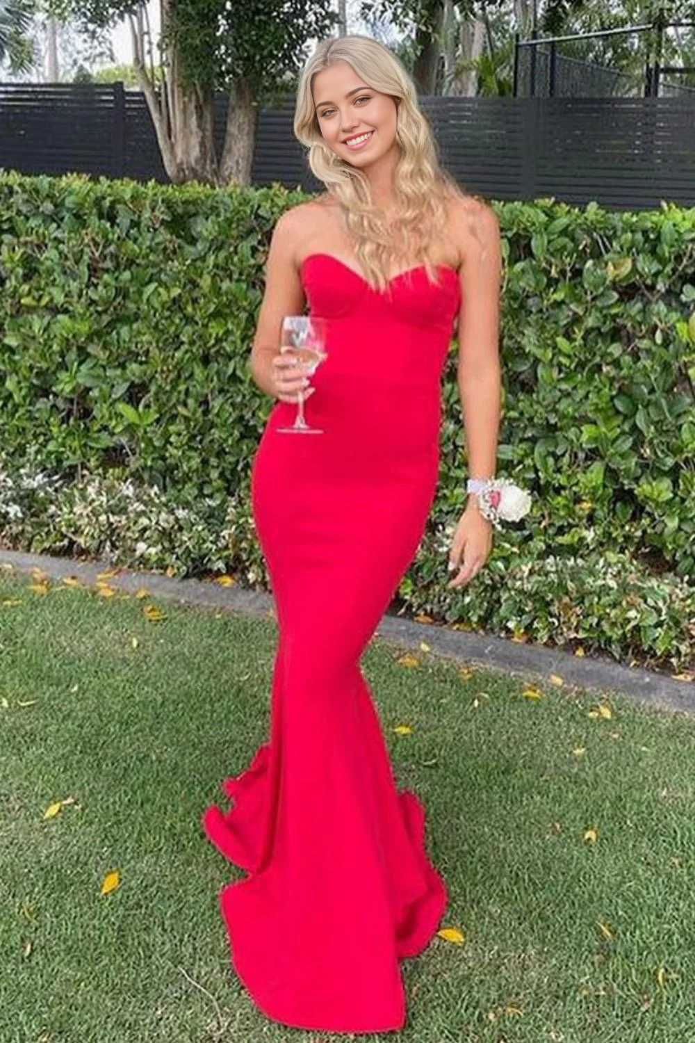 Mermaid Sweetheart Red formal dresses Long Prom Dress