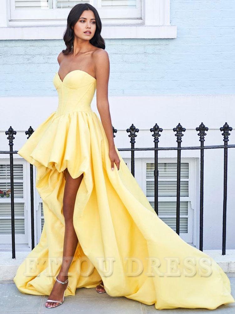A-Line Strapless Sleeveless formal dresses Bridesmaid Dresses evening gown Prom Dress