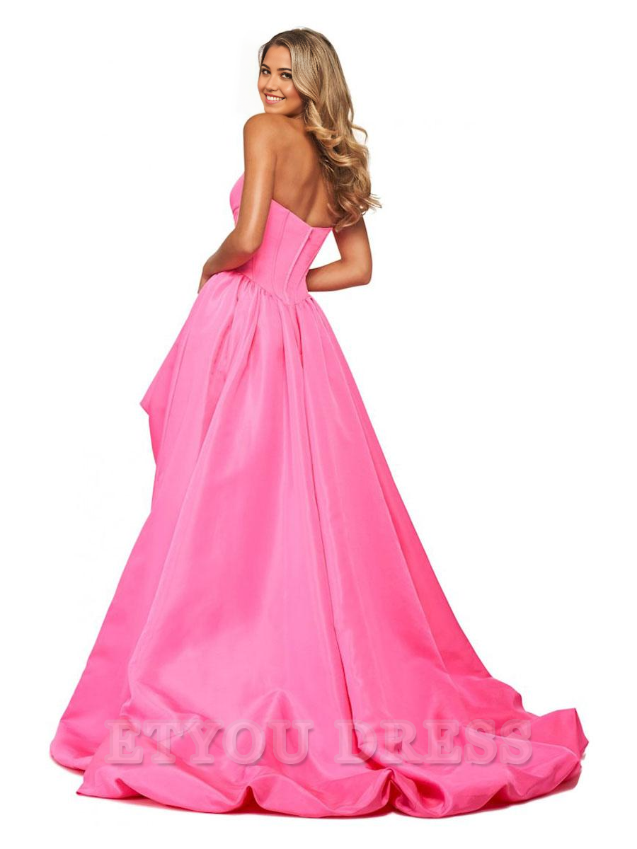 A-Line Strapless Sleeveless formal dresses Bridesmaid Dresses evening gown Prom Dress