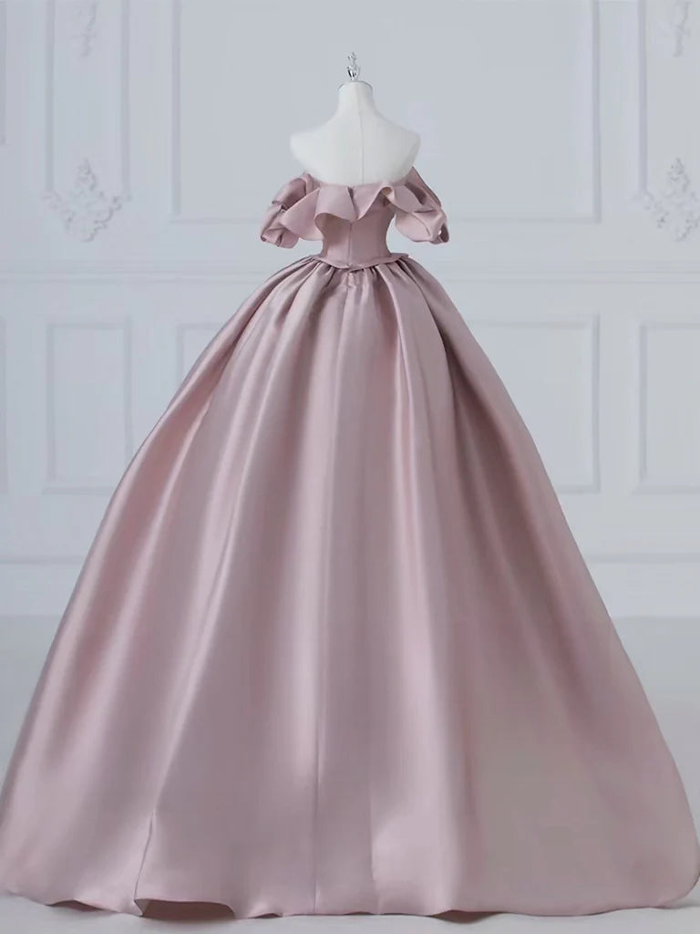 A-Line Satin Long Prom Dress