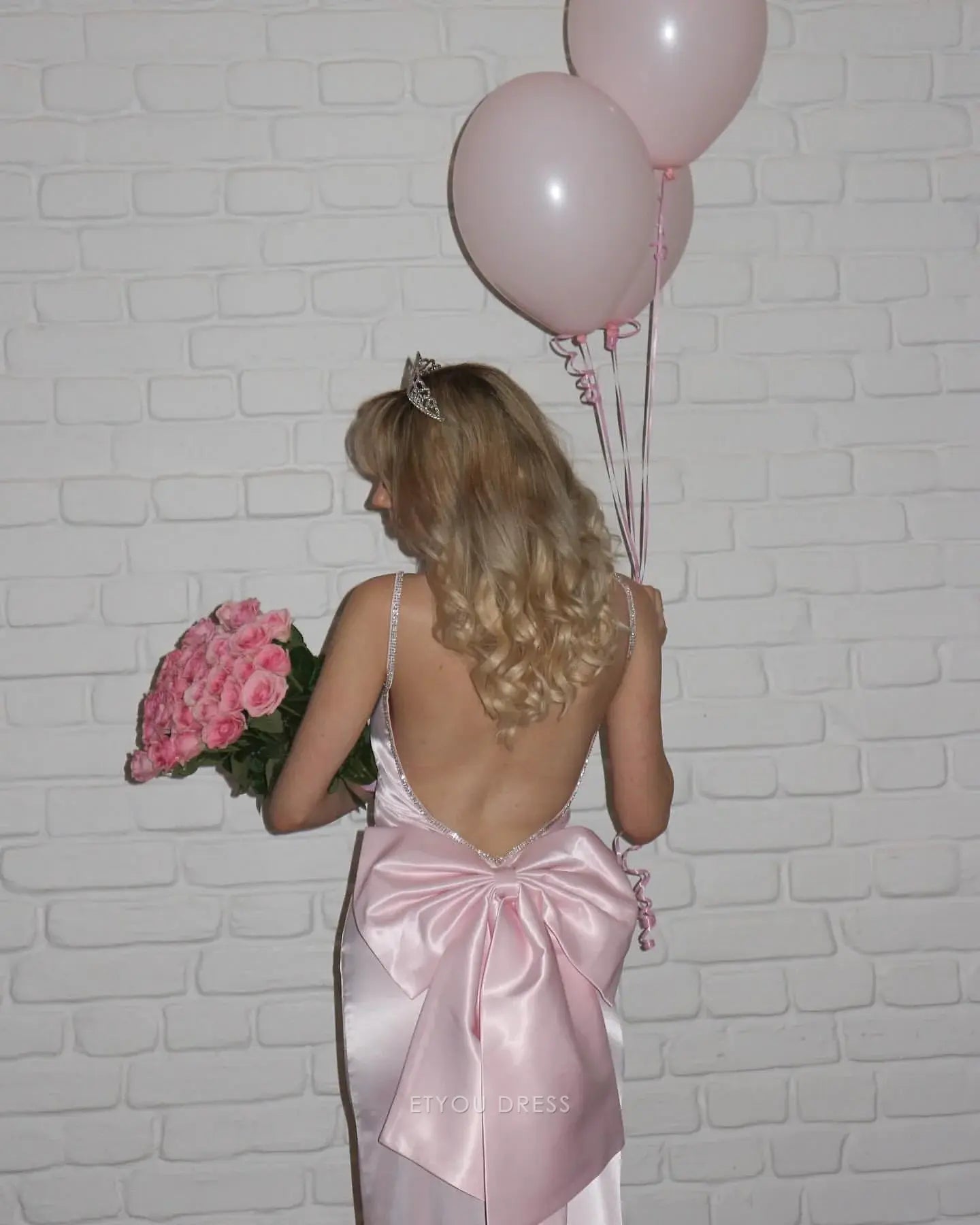 Mermaid Spaghetti Straps Backless Light Pink formal dresses Bridesmaid Dresses evening gown Prom Dress