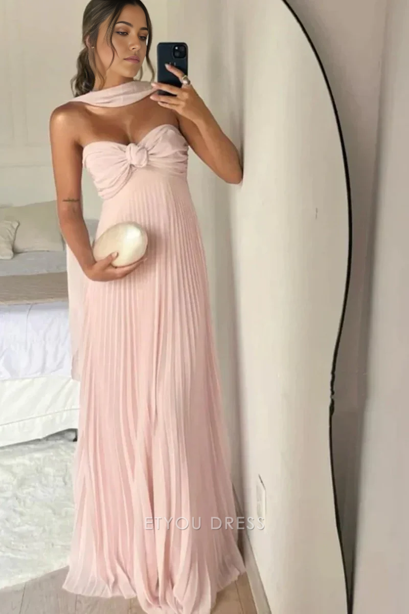 A Line Elegant Sweetheart Ruffles Long formal dresses Bridesmaid Dresses evening gown Prom Dress