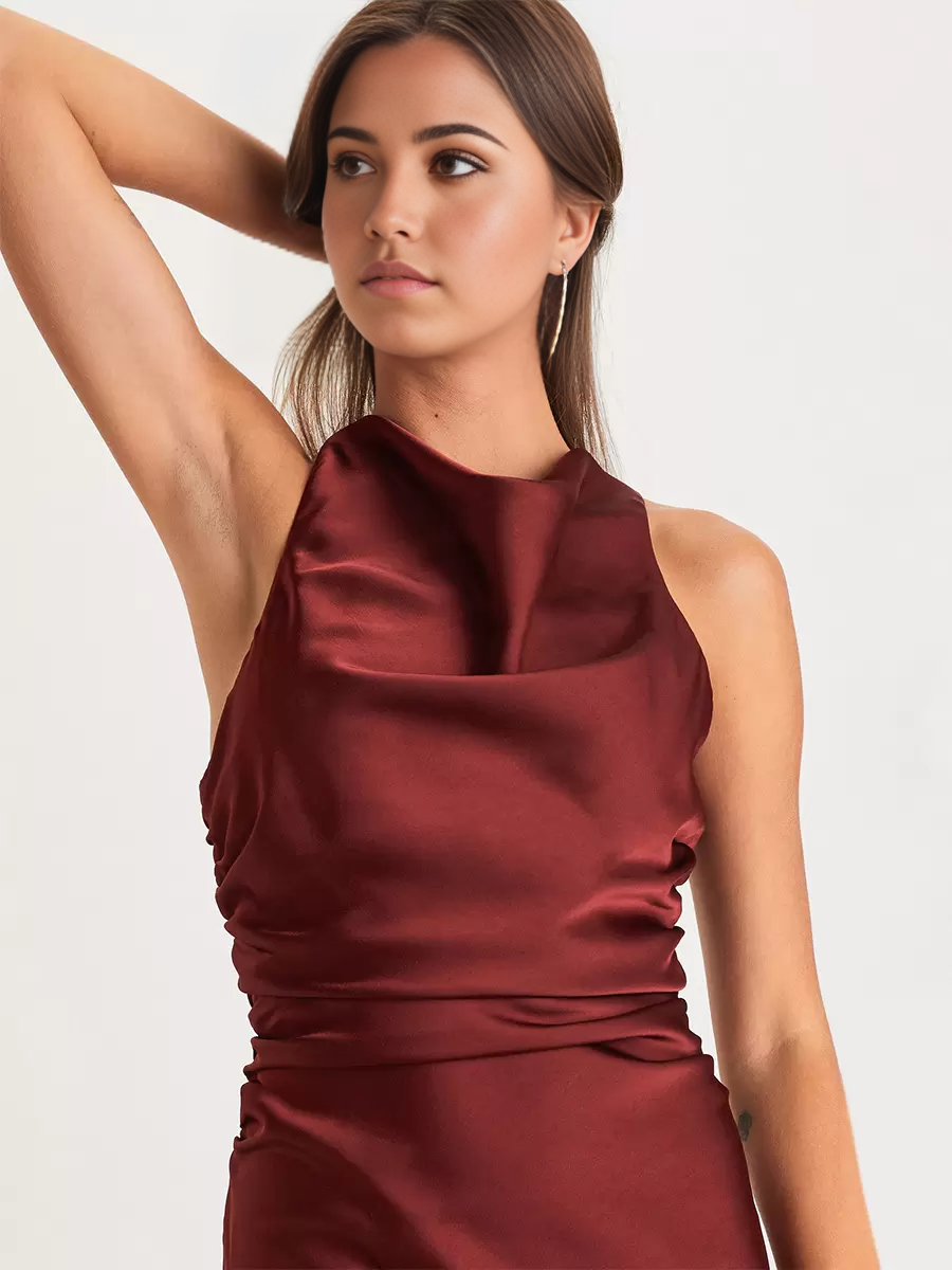 Mermaid Neckline Crossover Back formal dresses evening gown Prom Dresses Bridesmaid Dresses