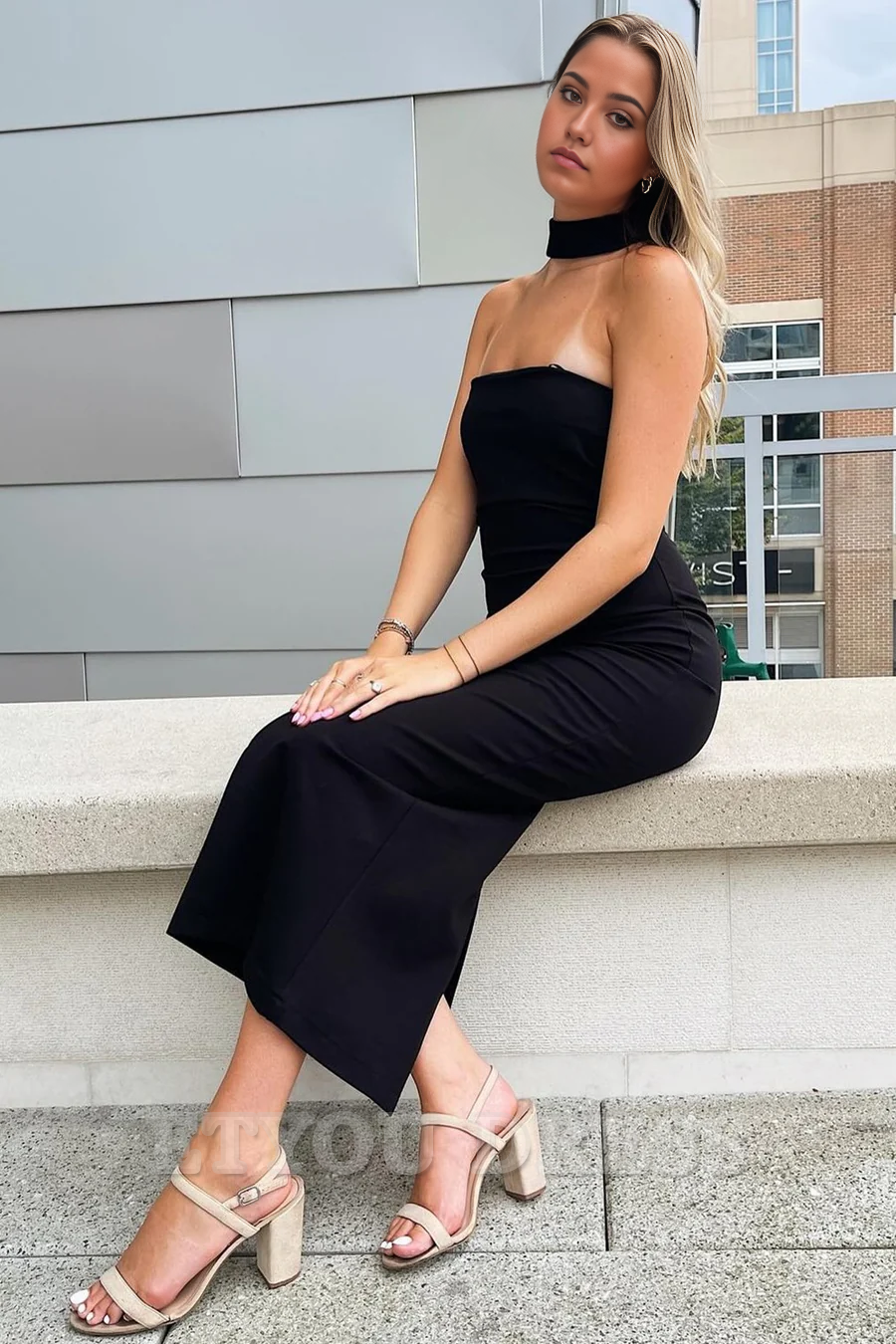 Sheath Halter Neckline Ankle-Length Red formal dresses Bridesmaid Dresses evening gown Prom Dress