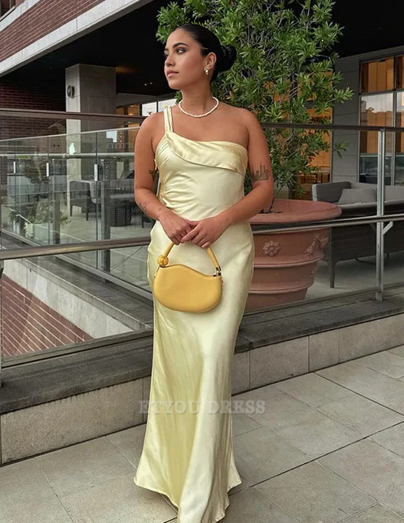 Sheath One Shoulder formal dresses Bridesmaid Dresses evening gown Prom Dress