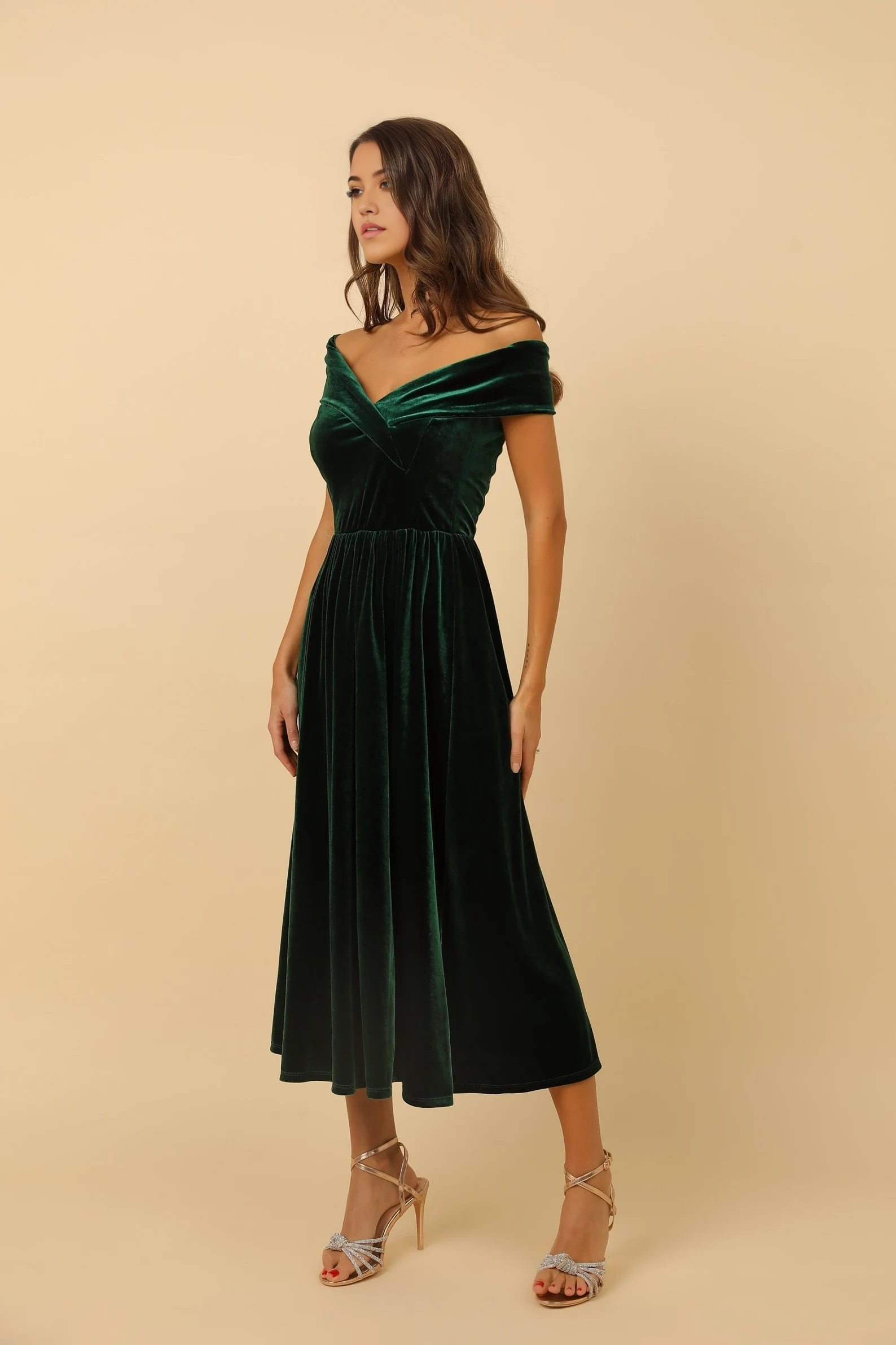 A Line Velvet Off The Shoulder Bridesmaid Dress formal dresses evening dress Prom Dress