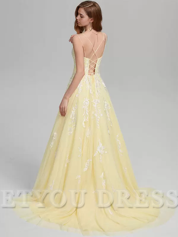 A-Line Square Neck Lace Sleeveless Lace formal dresses Bridesmaid Dresses evening gown Prom Dress