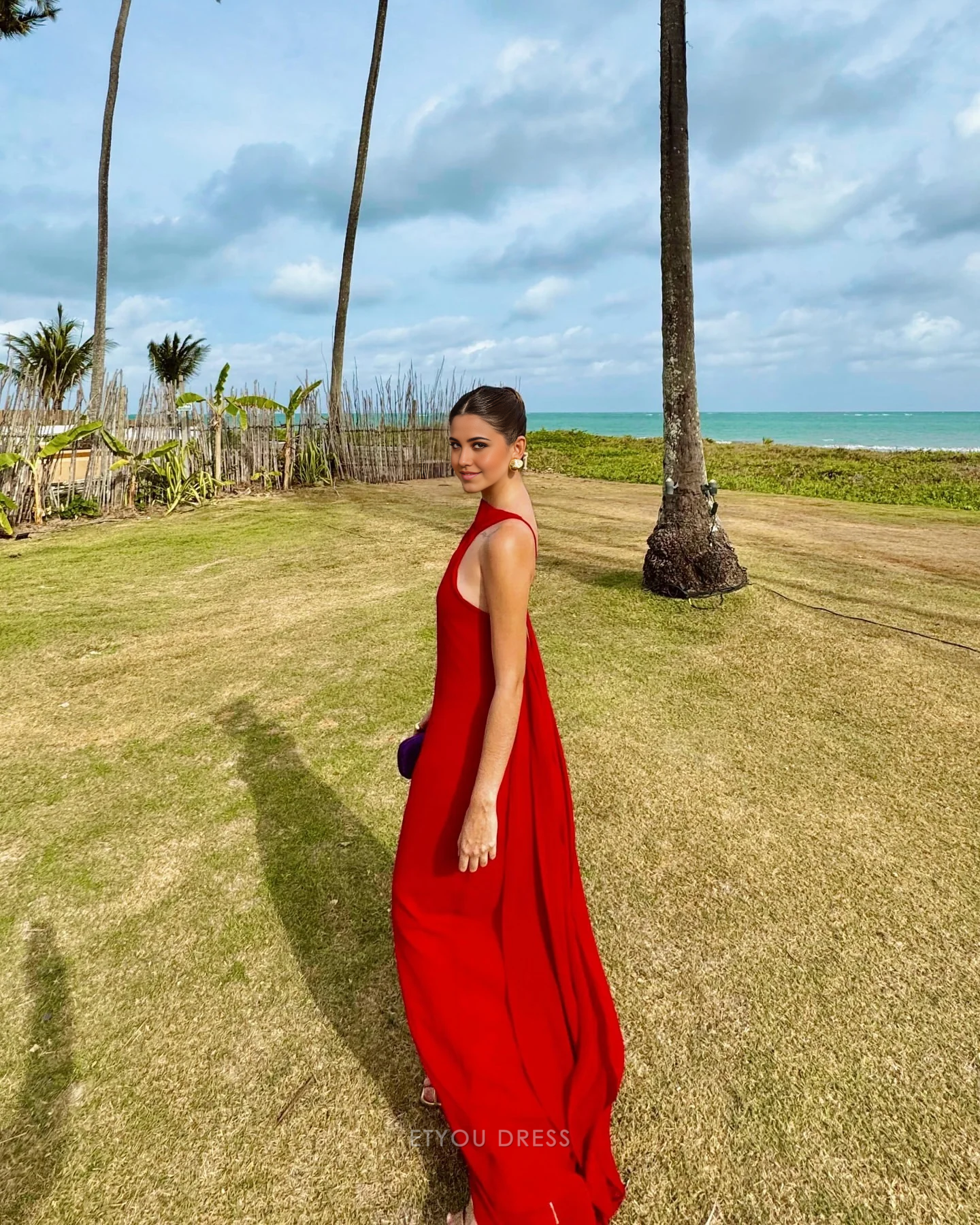 Sheath Chiffon Backless Red formal dresses Bridesmaid Dresses evening gown Prom Dress