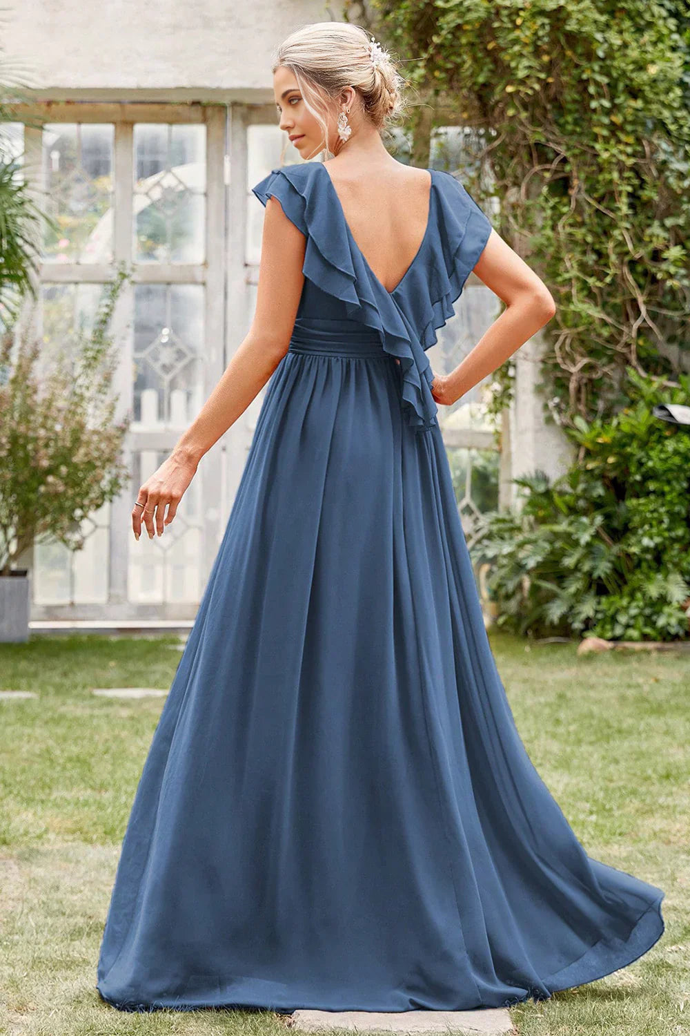 A-Line V-Neck Formal Dress Bridesmaid Dresses Prom Dresses