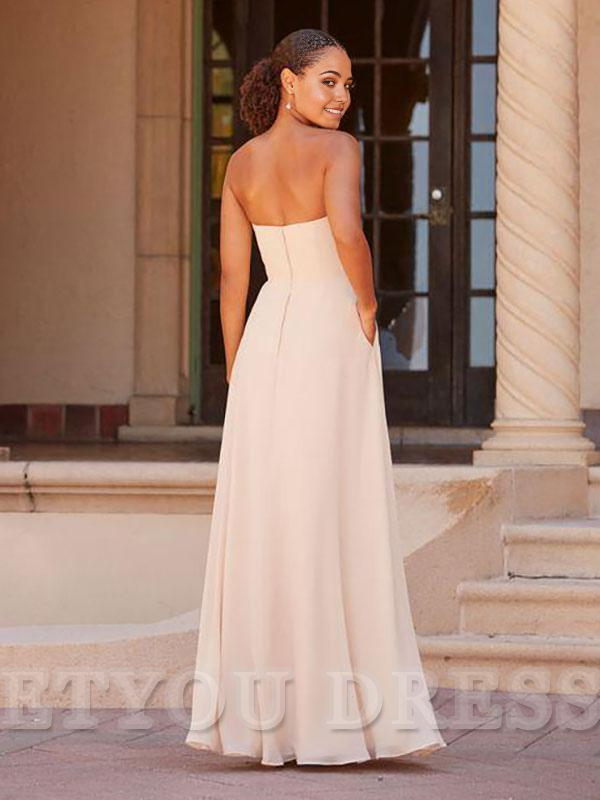 A-Line Floor-Length Zipper Chiffon formal dresses Bridesmaid Dresses evening gown Prom Dress