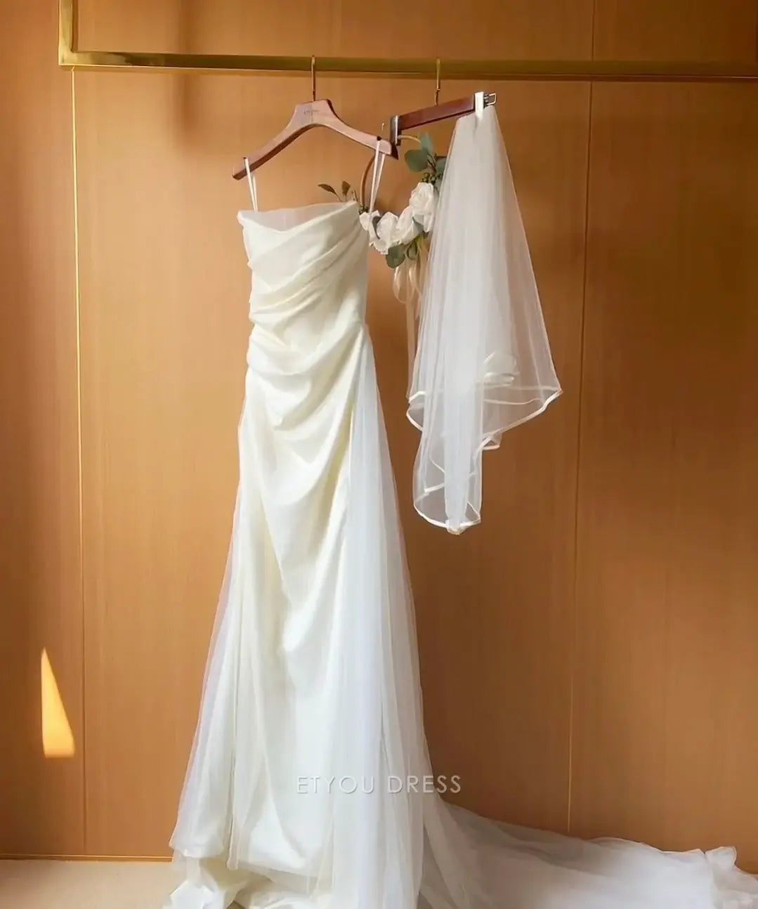 A Line Spaghetti Straps Ivory formal dresses Bridesmaid Dresses evening gown Prom Dress