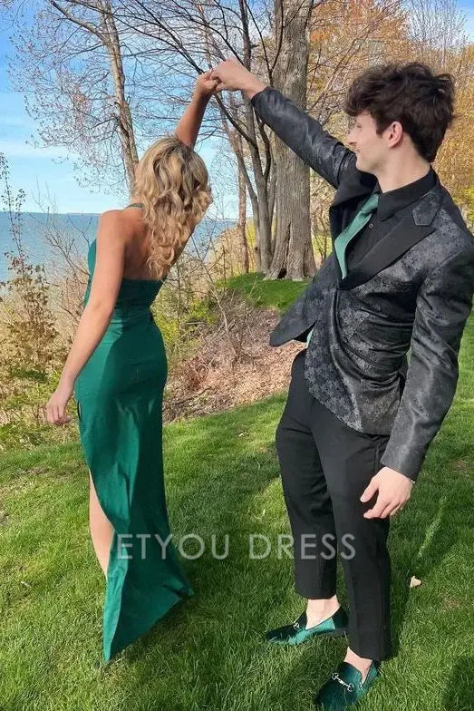 Mermaid Halter Green Long formal dresses Bridesmaid Dresses evening gown Prom Dress