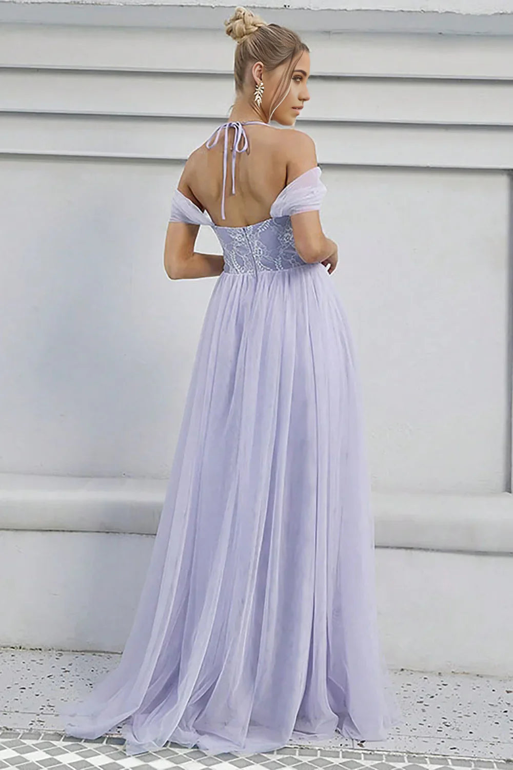 A-Line Tulle Long Formal Dress Prom Dresses