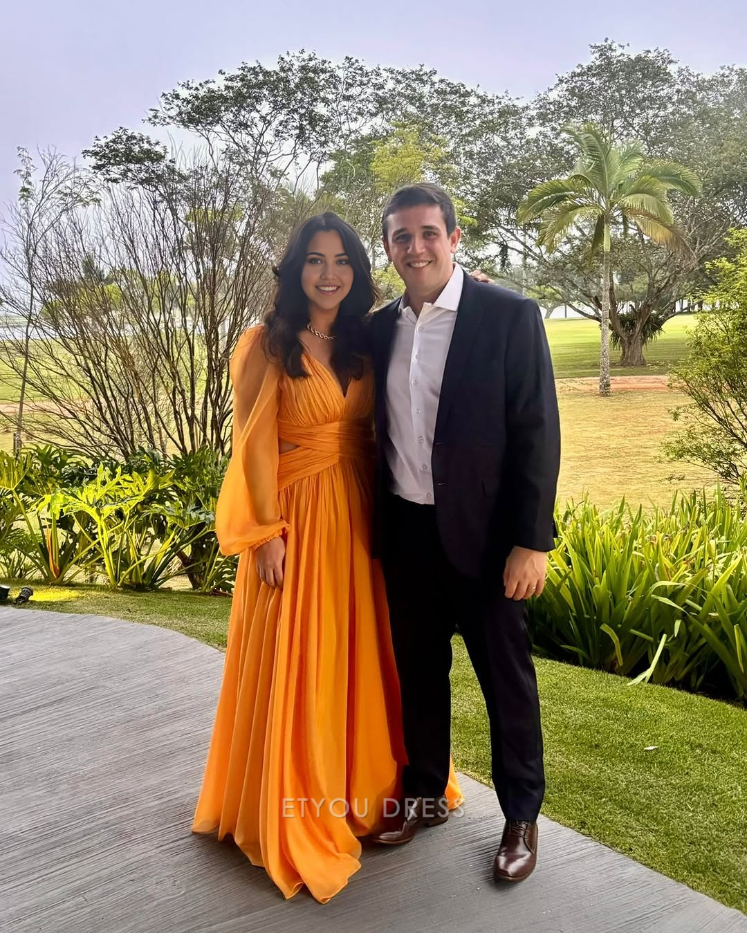 A Line V-Neck Long Sleeves formal dresses Bridesmaid Dresses evening gown Prom Dress