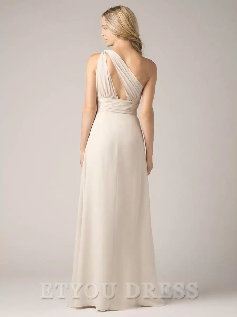 A-Line Chiffon Backless Ruched formal dresses Bridesmaid Dresses evening gown Prom Dress