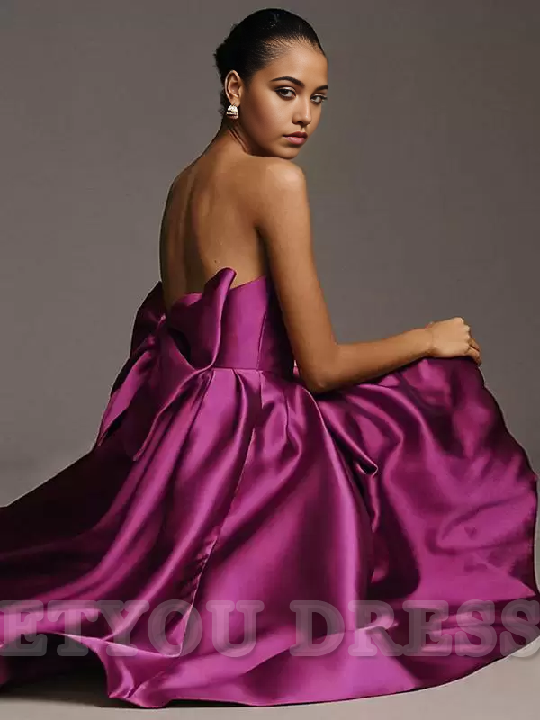 A-Line Floor-Length Satin Fabric formal dresses Bridesmaid Dresses evening gown Prom Dress
