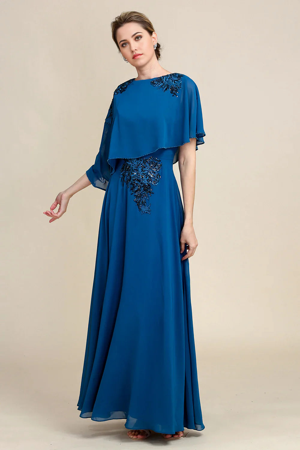 A-line Chiffon Mother of the Bride Dress with Lace