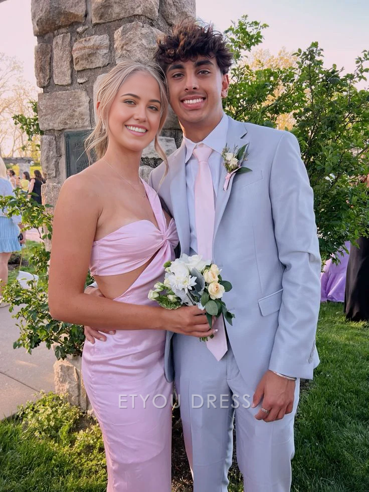 Sheath One Shoulder Pink Long formal dresses Bridesmaid Dresses evening gown Prom Dress