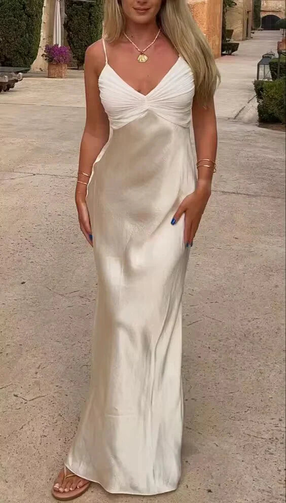 Sheath V-Neck Spaghetti Straps Long formal dresses Bridesmaid Dresses evening gown Prom Dress