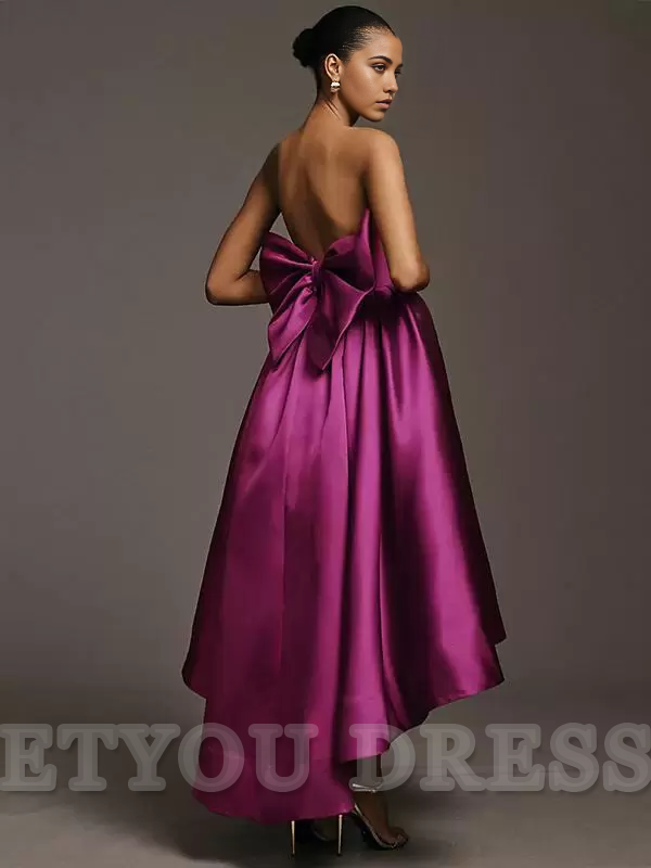 A-Line Floor-Length Satin Fabric formal dresses Bridesmaid Dresses evening gown Prom Dress