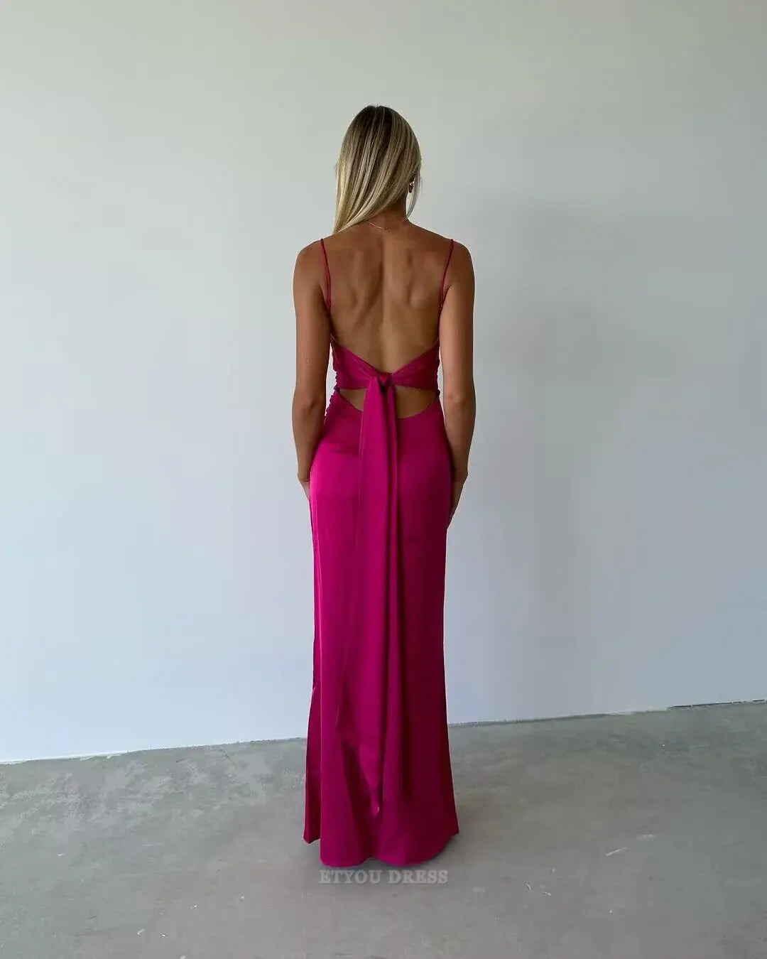 Sheath Spaghetti Straps Rose Red formal dresses Bridesmaid Dresses evening gown Prom Dress