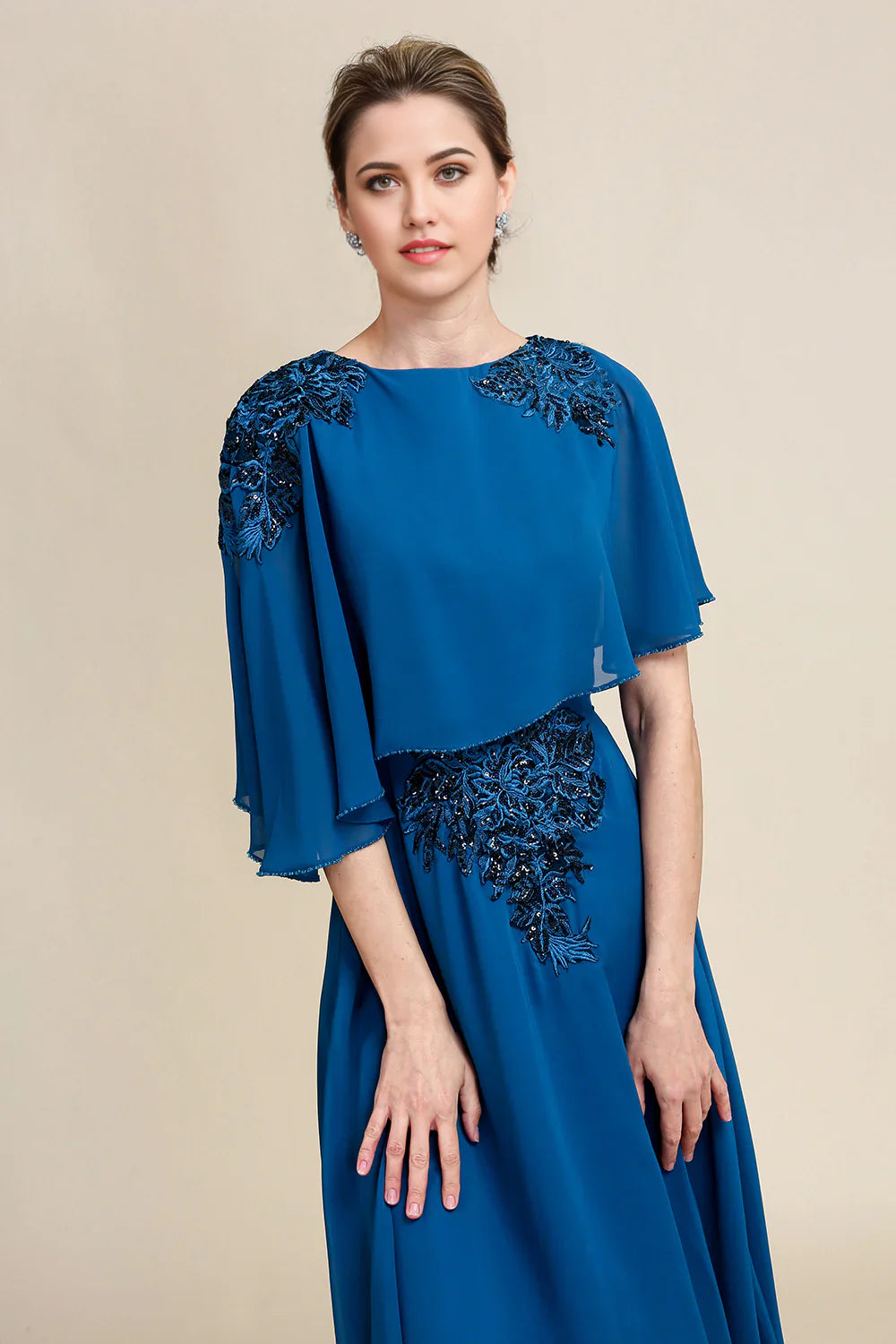 A-line Chiffon Mother of the Bride Dress with Lace