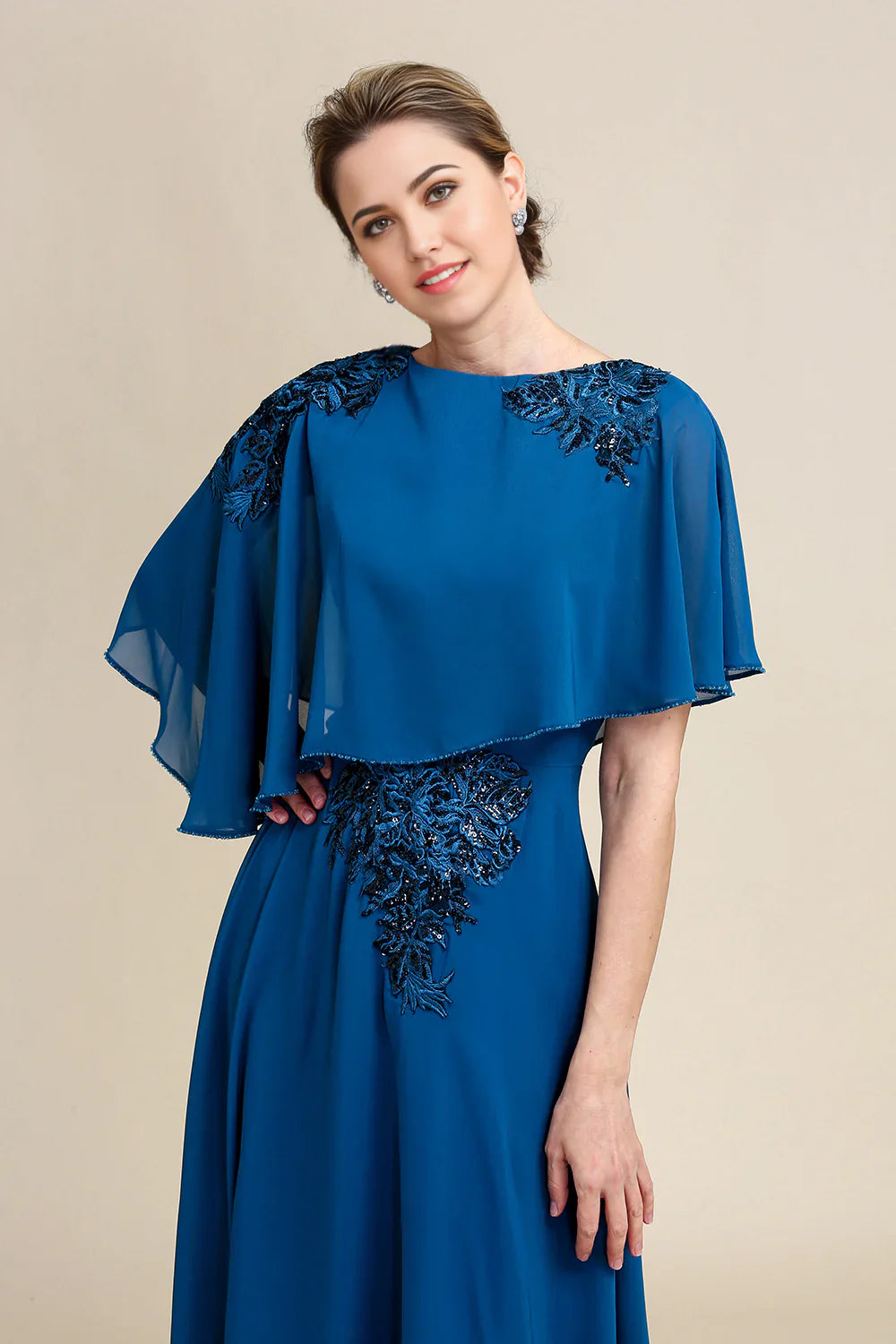 A-line Chiffon Mother of the Bride Dress with Lace