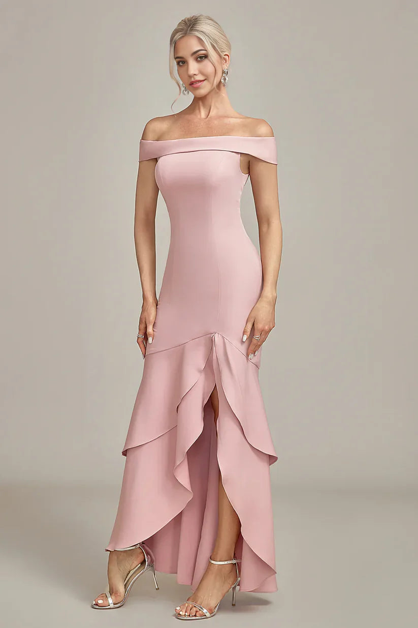 Mermaid Asymmetrical Ruffled Mother of the Bride Dress