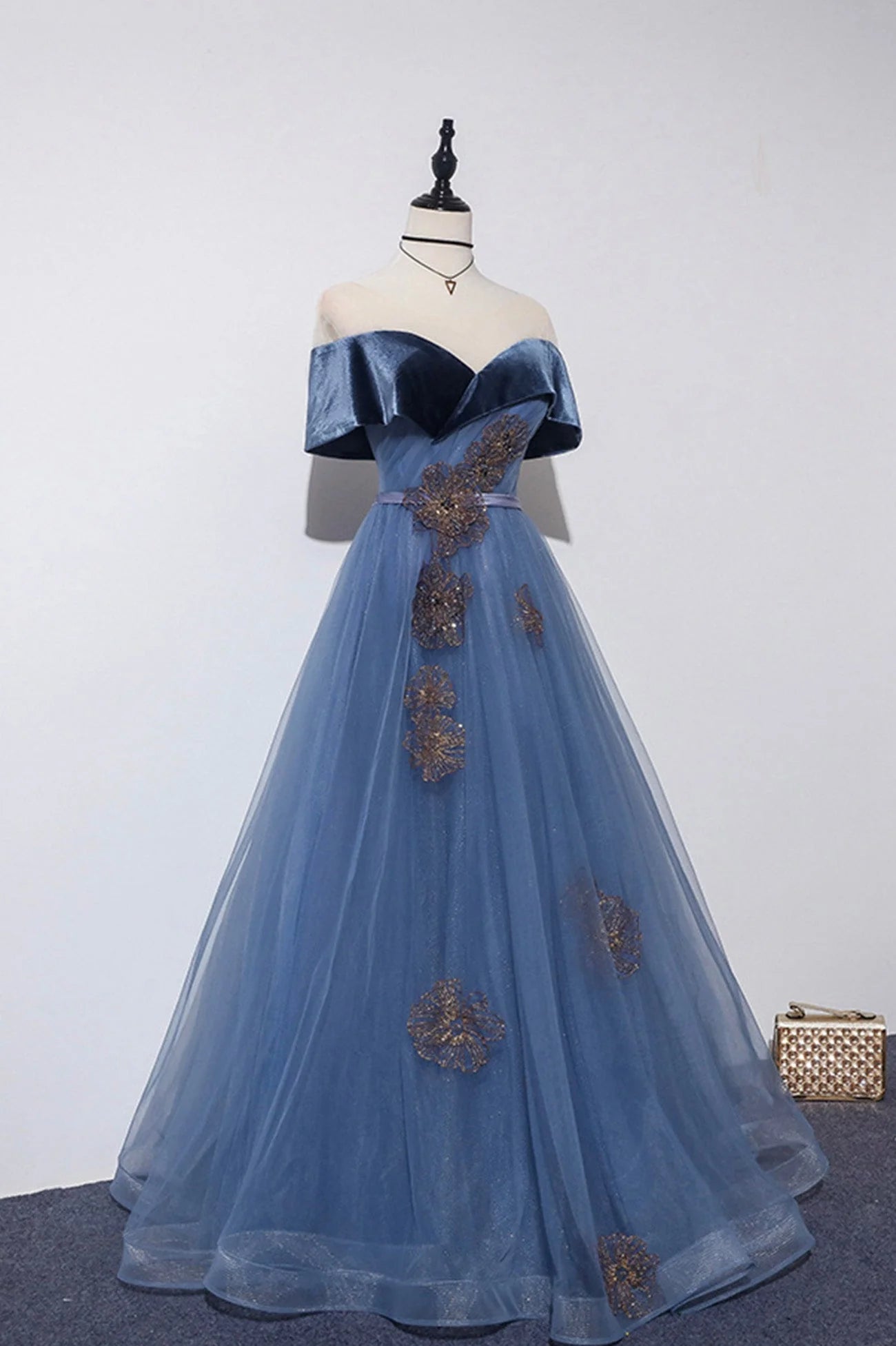 Beautiful A-Line Off the Shoulder Sleeveless Lace Up Floor-Length Prom Dress