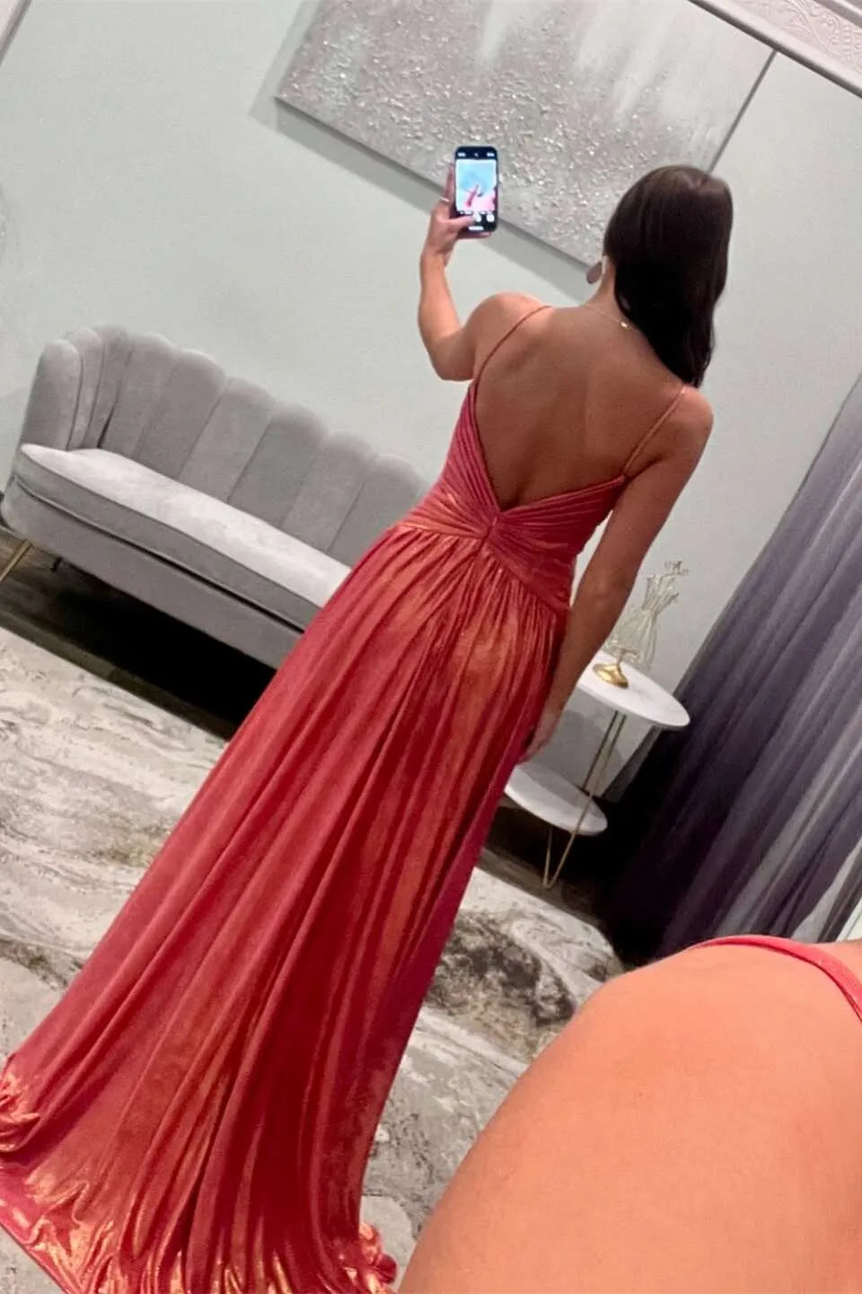 Beautiful A-Line Spaghetti Straps Sleeveless Backless Sweep/Brush Train Prom Dress