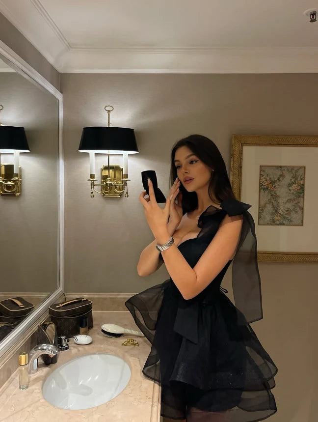 Cute A Line Spaghetti Strap Sleeveless Open Back Short-Mini Cocktail Dresses