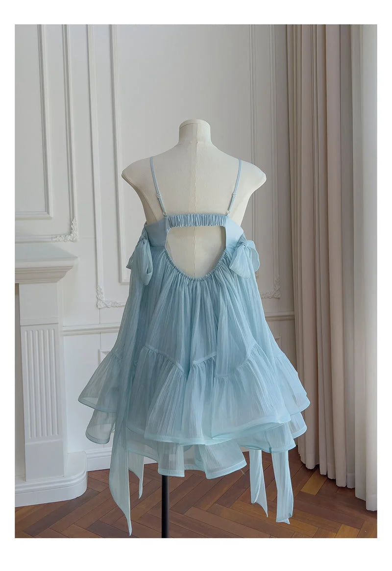 Cute A Line Spaghetti Straps Sleeveless Backless Short-Mini Homecoming Dress