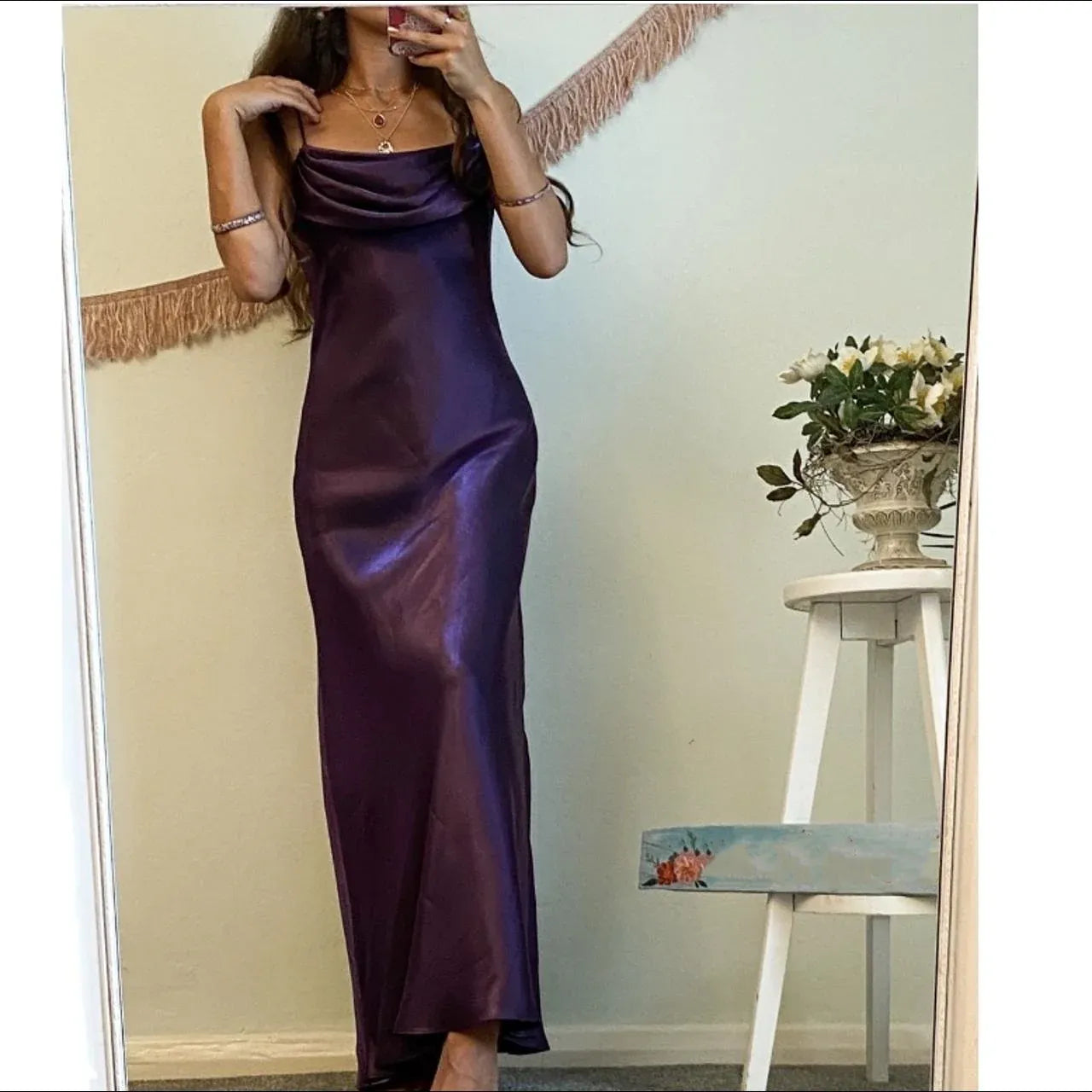 Elegant Mermaid Off Shoulder Sleeveless Solid Color Satin Floor-Length Evening Dress