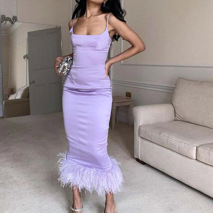 Elegant Mermaid Spaghetti Strap Sleeveless Lace Up Ankle Length Prom Dresses