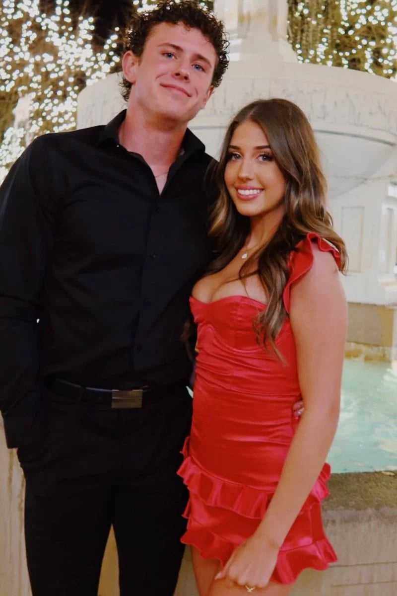 Elegant Sheath/Column Sweetheart Sleeveless Backless Short-Mini Homecoming Dresses