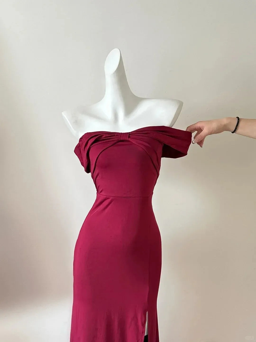 Fashion Bodycon Off the Shoulder Zipper Up Floor-Length Prom Dress