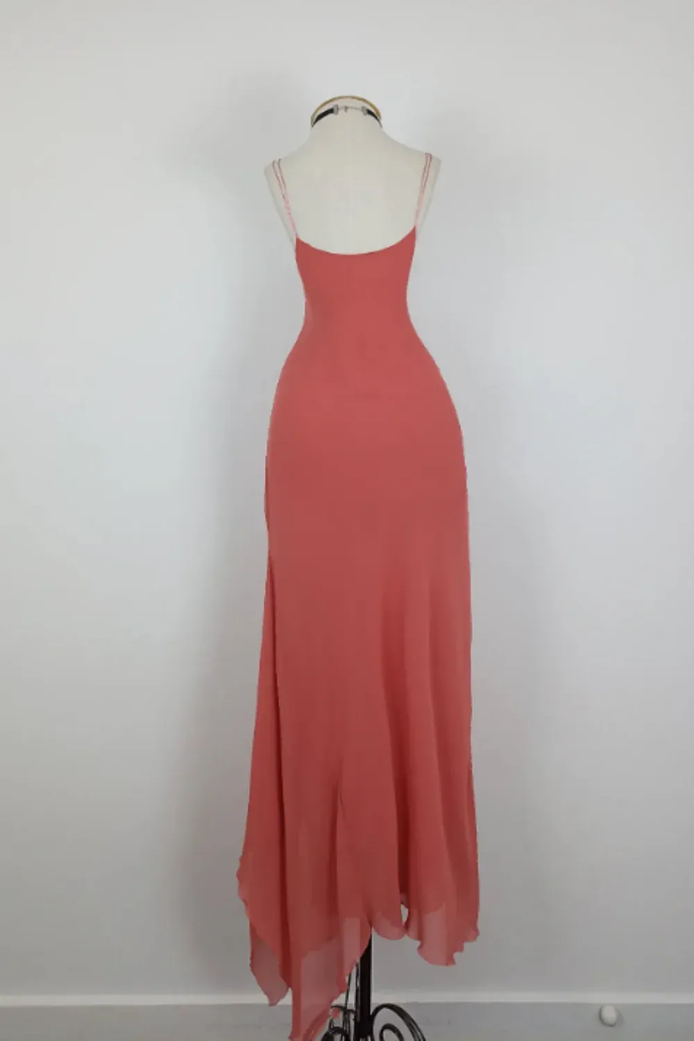 Graceful Mermaid/Trumpet Spaghetti Straps Sleeveless Asymmetrical-Length Backless Prom Dress